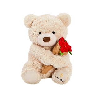 压床娃娃一对结婚礼物玫瑰小熊玩偶情侣新婚礼订婚公仔毛绒玩具