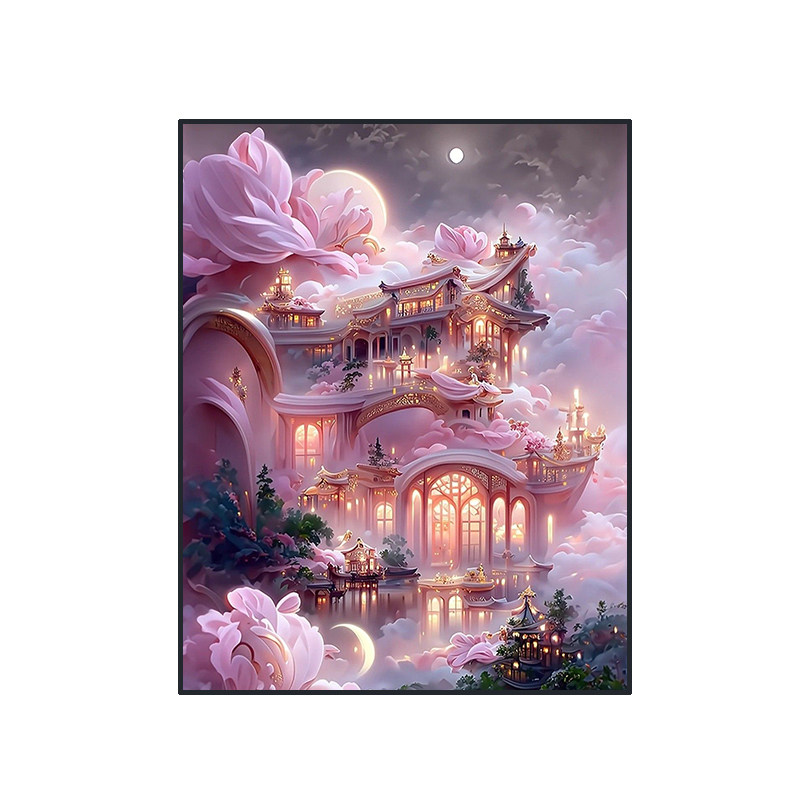 梦幻城堡风景钻石画2026新款手工贴钻十字绣砖石贴画水钻卧室满钻