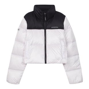 DUVETICA 秋冬女士时尚短款立领拼色中量羽绒服外套VDDJ33646