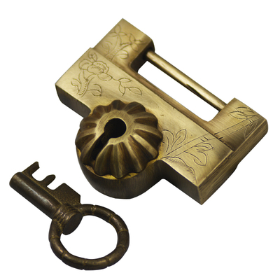 仿古锁头铜锁横开挂锁插销锁