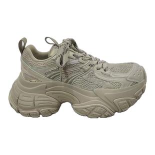 SHEENSEA老爹鞋女2026春新款真皮时尚厚底增高韩版百搭休闲运动鞋