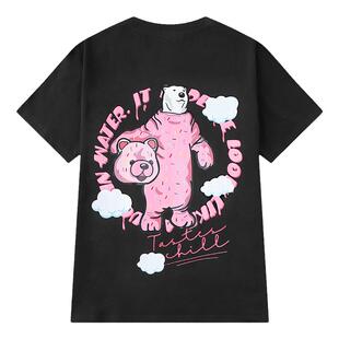 美式复古t恤男女纯棉大码宽松显瘦个性印花短袖女上衣春夏季ins潮