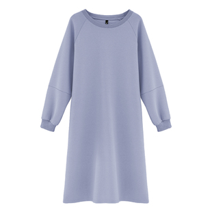 【5折清仓】媛子家大码女装遮肉显瘦纯色长裙胖mm秋季百搭连衣裙