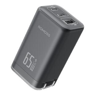 罗马仕充电头65W氮化镓充电器适用华为手机45W苹果17iPhone快充pd多口三口电脑通用双c口typec插头100w充电头