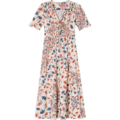 LKBENNETT法式印花v领茶歇裙