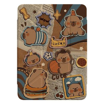 适用苹果可爱卡皮巴拉拼贴平板壳