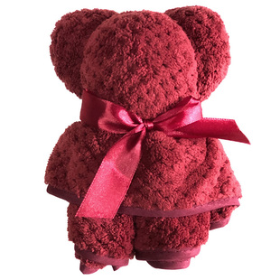 菠萝格加厚吸水小熊毛巾伴手礼结婚满月回礼幼儿园开业活动小礼品