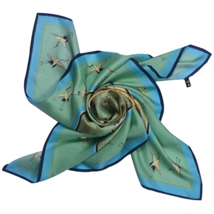 上海博物馆瑞鹤图文创真丝围巾丝巾方巾女中国风生日礼物中秋节