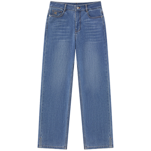 【T.W.R.C】TeenieWeenie小熊女装春秋季休闲高腰直筒牛仔裤twrc