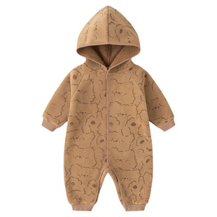 嘟嘟家宝宝连体衣秋冬男童哈衣冬季内搭保暖女童爬服冬款婴儿冬装
