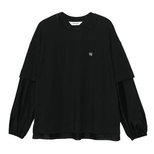 【商场同款】MOVEUP幻走2025春季新款假两件冰氧吧设计师 短款T恤