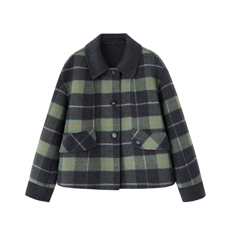 双面羊绒大衣2025新款冬妈妈小个子气质高级感短款毛呢外套女洋气