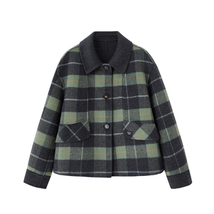 双面羊绒大衣2025新款冬妈妈小个子气质高级感短款毛呢外套女洋气