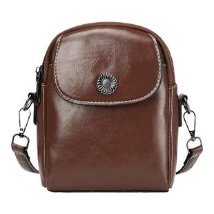 高档真皮手机包女2026新款时尚女包包竖款多层斜挎小包爆款单肩包