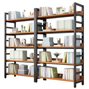 书架置物架落地简易储物架子家用钢木货架儿童收纳架铁艺多层书柜