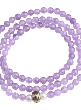 天然薰衣草紫色水晶108佛珠