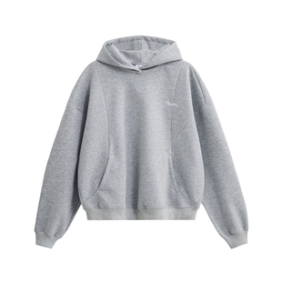 男道美式设计感运动帽衫男春季高街小众解构连帽cleanfit短款卫衣