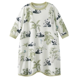 儿童睡袍春秋款宝宝睡衣纯棉a类男童家居服长袖睡裙秋冬女童睡袋