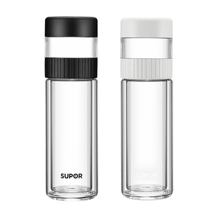 苏泊尔茶水分离玻璃杯男女士大容量双层隔热办公泡茶杯子2026新款