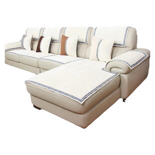 冬季简约真皮沙发垫防滑坐垫四季通用毛绒轻奢风沙发盖布2025新款