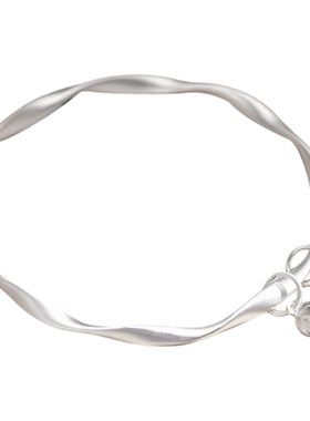 古法传承两世欢手镯女实心简约设计莫比乌斯环莲蓬镯子年轻款手环