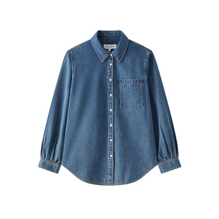 【自营】Marc O'Polo2025秋冬新款时尚简约翻领牛仔长袖衬衫女