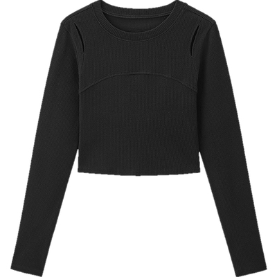 森马修身显瘦短内搭镂空打底衫女