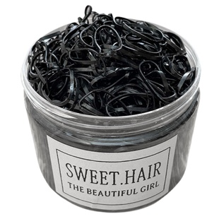 加厚一次性小橡皮筋扎头发头绳黑色高弹力皮圈不伤发儿童发绳头饰