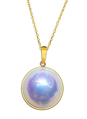 炫彩白透粉14K包金不掉色吊坠