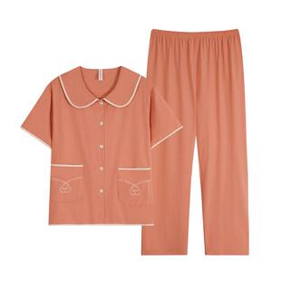 睡衣女士夏季纯棉短袖长裤薄款夏天2026年新款大码夏款开衫家居服