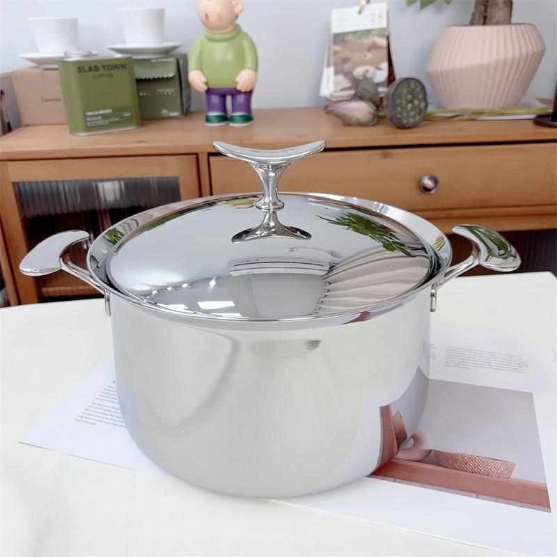 LUCUKU鲸鱼王304不锈钢汤锅高深汤锅无层钢加厚高汤煲20/22/24cm