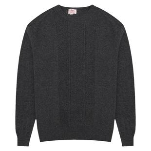 鹿王羊绒衫男100%纯羊绒新款男士圆领变化组织纯色简约套衫秋冬