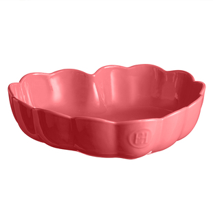 法国Emile Henry进口陶瓷花瓣烤盘烤箱用长方形蛋糕盘小吃盘