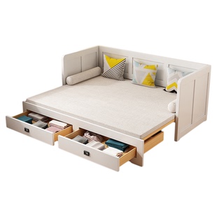 实木沙发床客厅家用新款伸缩多功能小户型可折叠推拉坐卧两用一体