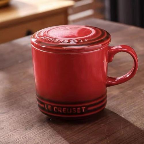 法国酷彩lecreuset杯子带300马克杯盖水杯盖陶瓷毫升带家用杯子