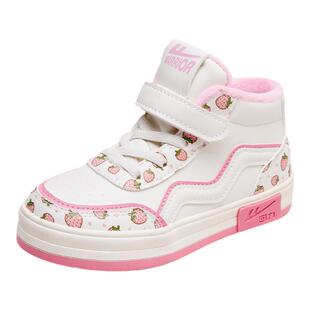 回力童鞋女童鞋子2025秋冬保暖加绒运动鞋高帮女童板鞋儿童二棉鞋