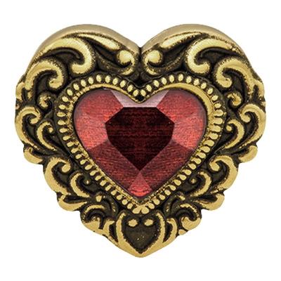 周大福复古黄金石榴石爱心转运珠