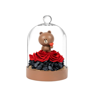 Joyflower布朗熊永生真花生日玫瑰linefriends新年情人节礼物女生