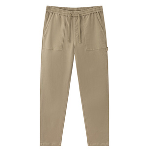 森马休闲裤男2024冬季新款磨毛纯色百搭工装裤松紧腰宽松直筒裤潮