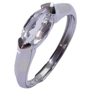 天然白水晶戒指女925纯银食指戒轻奢高级感黄水晶戒指女原石戒指