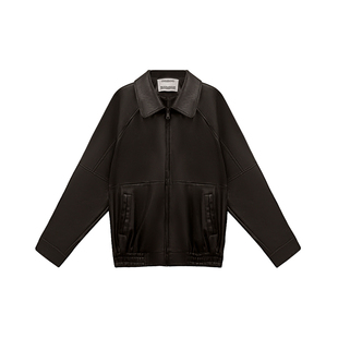 CIZZLEMORE【佛里时报】皮衣外套酷飒风咖色短款超好看美拉德夹克