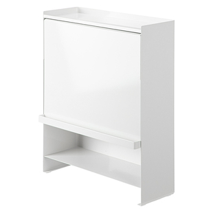 霜山调味料置物架翻盖式厨房大容量窄缝收纳架水吧咖啡杯架防尘柜