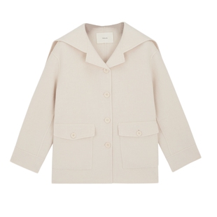 【100%绵羊毛双面呢】MSLAN英伦风复古秋冬连帽翻领外套MEDM3303