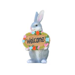 户外花园卡通欢迎牌兔子装饰院子草坪创意welcome幼儿园可爱摆件