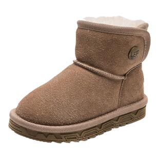 羊皮毛一体雪地靴儿童冬季新款男童鞋子女童防水防滑加厚大棉鞋