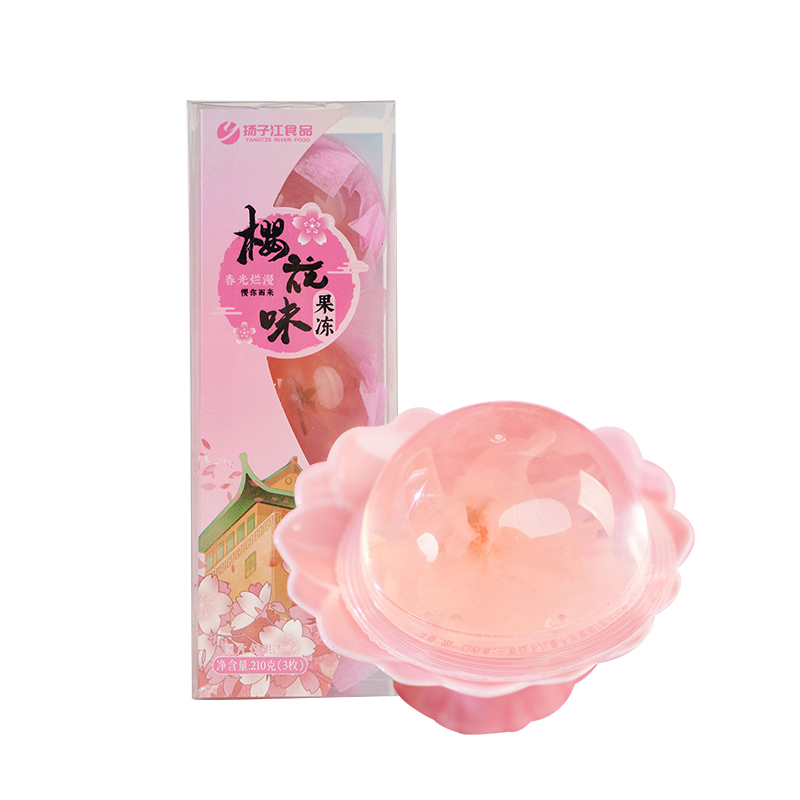 扬子江樱花果冻春日限定湖北武汉特产盒装伴手礼下午茶点小零食品