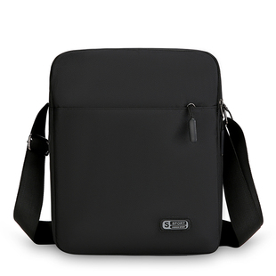 韩版大容量男士单肩斜挎包牛津布防水耐磨背包户外运动竖款简约包