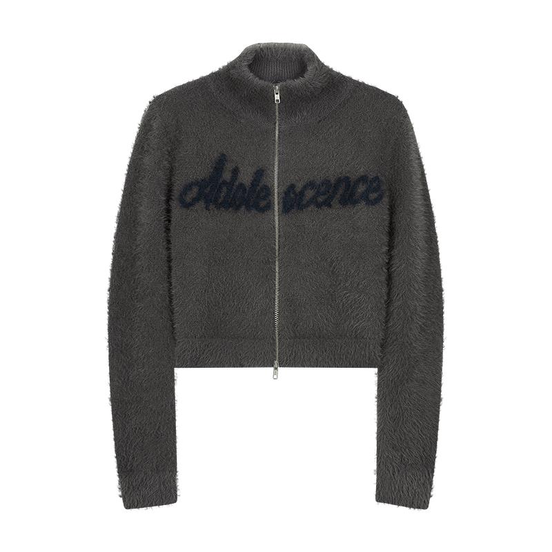 SLY 2024冬季新品鬼马少女俏皮撞色字母毛绒针织衫030HAR70-3051