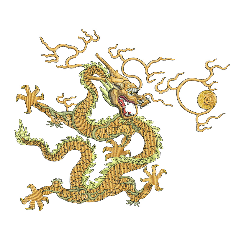 龙袍电脑刺绣花旗袍中式设计元素材制版打版打带emb源文件非实物