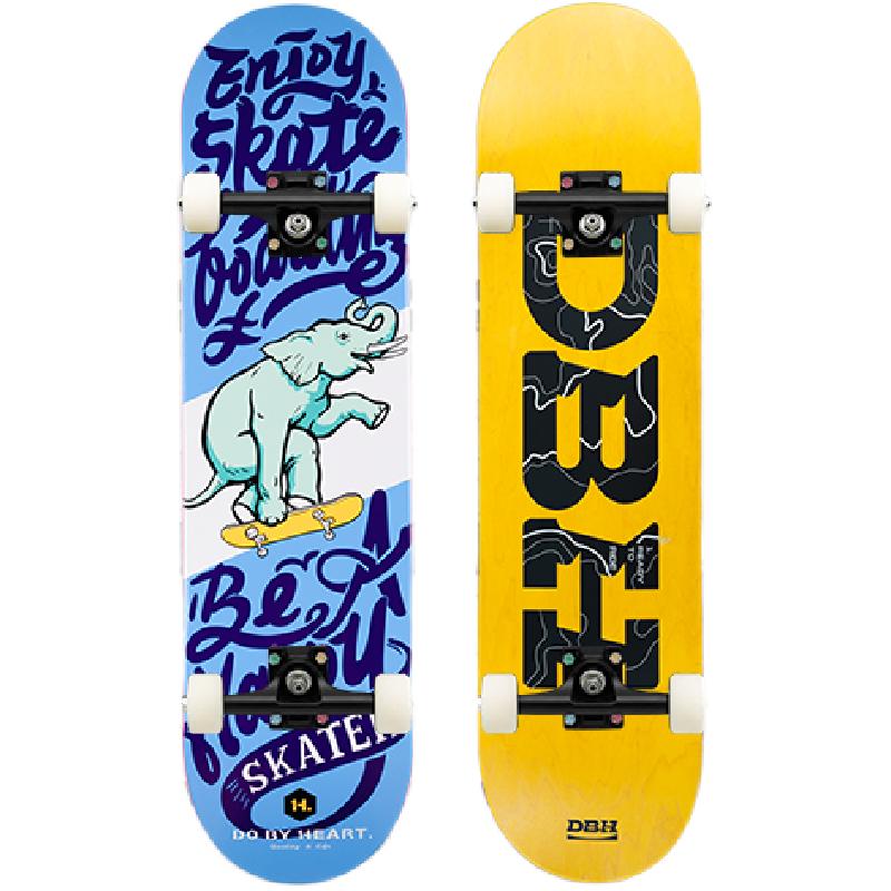 DBH儿童专业滑板6-12岁男女大童青少年初学者7.5英寸双翘Treflip
